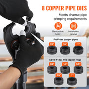 Load image into Gallery viewer, Amocart Copper Pipe Crimping Tool Hydraulic Driven Press Tool with 3/8" 1/2" 5/8" 1" Jaws for ASTM F1807 Pex Pipe Copper Ring
