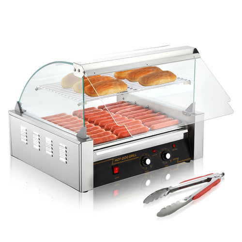 Amocart  5/7/11 Commercial Hot Dog Roller Electric Sausage Maker Barbecue Grill Machine for Camping Party Home Appliance 110V
