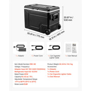 Charger l'image dans la visionneuse de galerie, Amocart 12 Volt Car Refrigerator 60L/78L Car Fridge Portable Electric Cooler with Wheels and Handle for Outdoor Camping Travel
