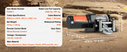 Charger l'image dans la visionneuse de galerie, Amocart 2000lbs Electric Car Winch ATV/UTV Steel Cable Winch with Wired Remote Control for Towing Off-Road Vehicle Jeep Truck

