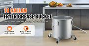 Charger l'image dans la visionneuse de galerie, Amocart 10 Gal Fryer Grease Bucket Oil Disposal Caddy with Caster Base Carbon Steel Rust-Proof Coating Oil Transport Container
