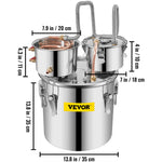 Amocart 20L 30L Water Alcohol Brewing Distiller DIY Moonshine Apparatus Stainless Steel Still Whisky Beer Brandy Home Appliance