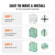 Charger l'image dans la visionneuse de galerie, Amocart 4.6x4.6x6.6ft Walk-in Greenhouse with Shelves High Strength PE Cover with Zipper Door Suitable for Planting and Storage

