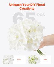 Bild in Galerie-Viewer laden, Amocart Artificial Flowers Real Looking White Silk Fake Hydrangea Bulk Faux Bridal Shower with Stem for DIY Wedding Bouquets
