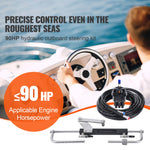 SucceBuy Hydraulic Outboard Steering Kit 90HP/150HP/300HP & Helm Pump and 24FT/26Ft Hose for Single Station Single-Engine Boats