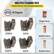 Charger l'image dans la visionneuse de galerie, Amocart Brake Line Flaring Tool 45° Double Flares for 3/16" 1/4" 5/16" 3/8" Tube Size Suitable for Soft Metal of Copper Lines
