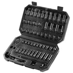 SucceBuy Drive Impact Socket Set Deep&Shallow Socket Set CR-V Alloy Steel for Auto Repair Easy-to-Read Size Marking Storage Case