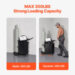 SucceBuy Welding Cart 2 Drawers Welder Cart Heavy Duty Welding Workbench with 360° Swivel Wheels Safety Chains for Mig Welder