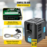 Bild in Galerie-Viewer laden, Amocart 2.2/3/4/7.5KW VFD Frequency Inverter 110V/220V1/3P Input 3P Output VariableFrequency Drive CNC Motor Inverter Converter
