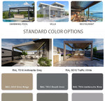 Aluminum Pergola Rainproof Electrically Adjustable Gazebo Electric Louvered Awning Outdoor Patio Sunshade