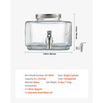 SucceBuy Beverage Dispenser 0.8Gal. Drink Dispensers for Party Glass Juice Dispenser with No-Drip Spigot and Lid for Restaurants