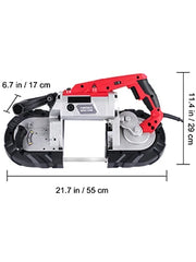 Charger l'image dans la visionneuse de galerie, Amocart Portable BandSaw 5Inch Cutting Capacity Cordless Variable Speed 10Amp Motor Deep Cut Bandsaw for Metal Wood Pipes Rebar
