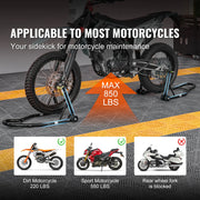 Bild in Galerie-Viewer laden, Amocart Motorcycle Stand Lift 850lbs Front Rear Combo Stand Lift Stand Front&amp;Rear Wheel Fork Stand Heavy Duty Rear Wheel Stand
