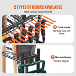 Amocart 16 Slots Garden Tool Organizer Yard Tool Tower Rack with Hooks Wheels Long-Handled Rake Stand Holder for Garage Storage