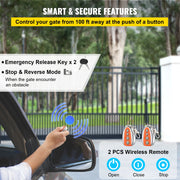 Bild in Galerie-Viewer laden, Amocart Electric Sliding Gate Opener with 2 Remote Controls Gate Operator Hardware Heavy Duty Track Driveway Motor for Security
