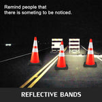 Amocart PVC 18/28/36 Inch Traffic Safety Parking Cones Reflective Collars Higher Warning for Traffic Control Construction Sites