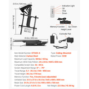 Charger l'image dans la visionneuse de galerie, Amocart Motorized TV Wall Mount for 32 to 55/65/70 Inch Adjustable TV Mount Bracket w/ Max VESA 24 x 16/24 in Up to 88-132 lbs
