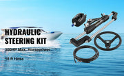 Bild in Galerie-Viewer laden, Amocart Hydraulic Boat Steering Kit 300HP Hydraulic Steering Kit Helm Pump/Cylinder/Wheel 18ft Hose Hydraulic Steering Seal Kit
