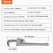 Load image into Gallery viewer, Amocart Pipe Wrench Aluminum Straight Pipe Wrench Adjustable Plumbing Wrench High Strength Jaw &amp; Ergonomic Handle Automotive
