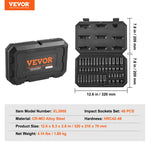 Amocart Drive Impact Socket Set Deep & Shallow Socket Set Cr-Mo Alloy Steel Auto Repair EasytoRead Size Markings Storage Case