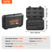 Load image into Gallery viewer, Amocart Drive Impact Socket Set Deep &amp; Shallow Socket Set Cr-Mo Alloy Steel Auto Repair EasytoRead Size Markings Storage Case
