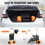 Charger l'image dans la visionneuse de galerie, Amocart Beach Dolly with Big Wheels for Sand 165LBS Folding Cart with Cargo Deck Solid Wheel Adjustable Height Cart for Beach
