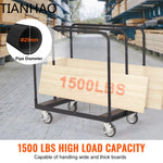 SucceBuy 1500LBS Drywall Sheet Cart Panel Dolly with Deck & 5" Swivel Wheels Handling Wall Sheetrock Lumber for Garage Warehouse
