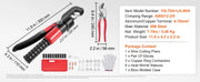 Bild in Galerie-Viewer laden, SucceBuy AWG12-2/0 Crimping Tool Copper And Aluminum Terminal Battery Lug Hydraulic Crimper,with a Cutting Pliers, Gloves
