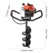 Bild in Galerie-Viewer laden, Amocart Fuel-powered Auger  Post Hole Digger Gas Powered Earth Auger Borer Ground Petrol Earth Auger Post 52cc/43cc Hole Digger
