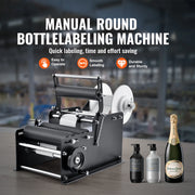 Charger l'image dans la visionneuse de galerie, Amocart Manual Round Bottle Labeling Machine 15-20pcs/min Adjustable Labeler for Bottles Dia 0.78-4.72 in (with Pressing Bar)
