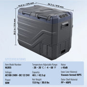 Bild in Galerie-Viewer laden, Amocart 8L to 75L Car Refrigerator Fridge Portable Icebox Single&amp;Dual Zone w/Blue Tooth Temp Adjustable for Outdoor Camping RV
