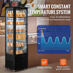 Amocart 3.5/4.2/5/9.8 cft Refrigerated Display Case Large Commercial Pastry Display Refrigerator with LED Lighting for Bakery