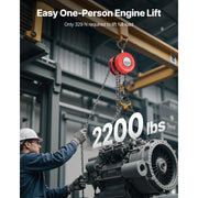 Bild in Galerie-Viewer laden, Amocart 1T/2T Hand Chain Hoist Manual Chain Block with 8/10/20 ft Lifting Height Pulley Hoist for Garage Warehouse Machinery
