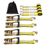 Charger l'image dans la visionneuse de galerie, Amocart 4pcs 2/4/8M Ratchet Strap Tie Down Cargo Belt with Metal Buckle Tensioner Strong Lashing for Luggage Car Motorcycle

