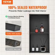 Bild in Galerie-Viewer laden, Amocart No Tile Shower Niche 304 Stainless Steel Wall Inserted Niche Recessed Double Shelves for Shower  Soap Storage Bathroom
