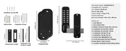 Load image into Gallery viewer, SucceBuy Mechanical Keyless Entry Door Lock 14 Digit Keypad Outdoor Gate Door Locks Set with Surface-mounted Latch Door Lock

