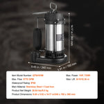 SucceBuy Submersible Sewage Pump Cast Iron with Automatic Float Switch Stainless Steel for Clean Flooded Basement Yard Farm