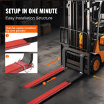 SucceBuy 1 Pair 72/82in Pallet Fork Extensions Sleeve Carbon Steel  with Pins Forklift Attachments for Warehouse Cargo Handling