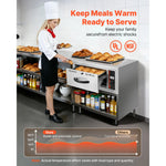 SucceBuy Commercial Electric Drawer Warmer Single-Drawer Stainless Steel Built-in Installation Drawer Cabinet for Restaurant