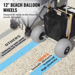 SucceBuy Beach Dolly with Big Wheels for Sand 29.9 x 15.4 Cargo Deck with 12 Balloon Wheels 165 lbs Folding Sand Cart for