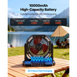 SucceBuy Portable Misting Fan High Speed Motor Large Water Tank Rechargeable Battery with Remote Light Modes for Indoor Outdoor