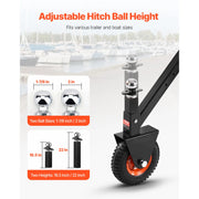 Charger l'image dans la visionneuse de galerie, Amocart 300lbs Tongue Trailer Dolly 16.5-22in Height Adjustable with 1-7/8 &amp; 2in Balls 8.5in Pneumatic Tire for Moving RV Boat

