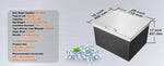 Amocart Drop in Ice Chest Stainless Steel Ice Cooler Commercial Ice Bin with Hinged Cover Outdoor Kitchen Ice Bar