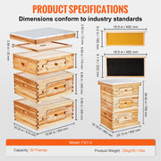 Load image into Gallery viewer, Amocart Bee Hive Deep Box Starter Kit 100% Beeswax Coated Natural Cedar Wood Langstroth Beehive Kit Transparent Acrylic
