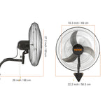 SucceBuy 4 Sizes Wall-Mount Misting Fan 3-speed IP44 Waterproof Oscillating Wall Fan Max. 9500 CFM Wall Mounted Fan for Home