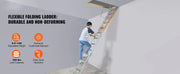 Load image into Gallery viewer, Amocart Attic Ladder Foldable 350pound  22.5" x 63" Multi-Purpose Aluminium Extension Light Fits 9.5'-12' Ceiling Heights
