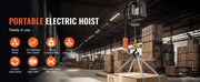 Bild in Galerie-Viewer laden, Amocart 1100lbs 1500W Electric Hoist Winch Portable Power Winch Crane with Wireless Remote Control for Overload Protection
