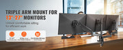 Charger l'image dans la visionneuse de galerie, Amocart Single/ Dual/ Triple Monitor Mount for Screens Gas Spring Monitor Arm Desk Mount with C-Clamp and Grommet Mounting Base
