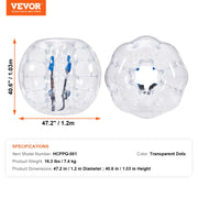 Load image into Gallery viewer, SucceBuy Inflatable Bumper Ball 4FT/1.2M Body Sumo Zorb Balls for Teen &amp; Adult 0.8mm PVC Bubble Balls Bumper Bopper Toys
