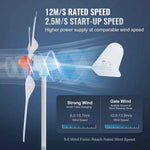 Amocart 500W/800W Wind Turbine Generator 12V Wind Turbine Kit Wind Power Generator with MPPT Controller for Home Farm RVs Boats